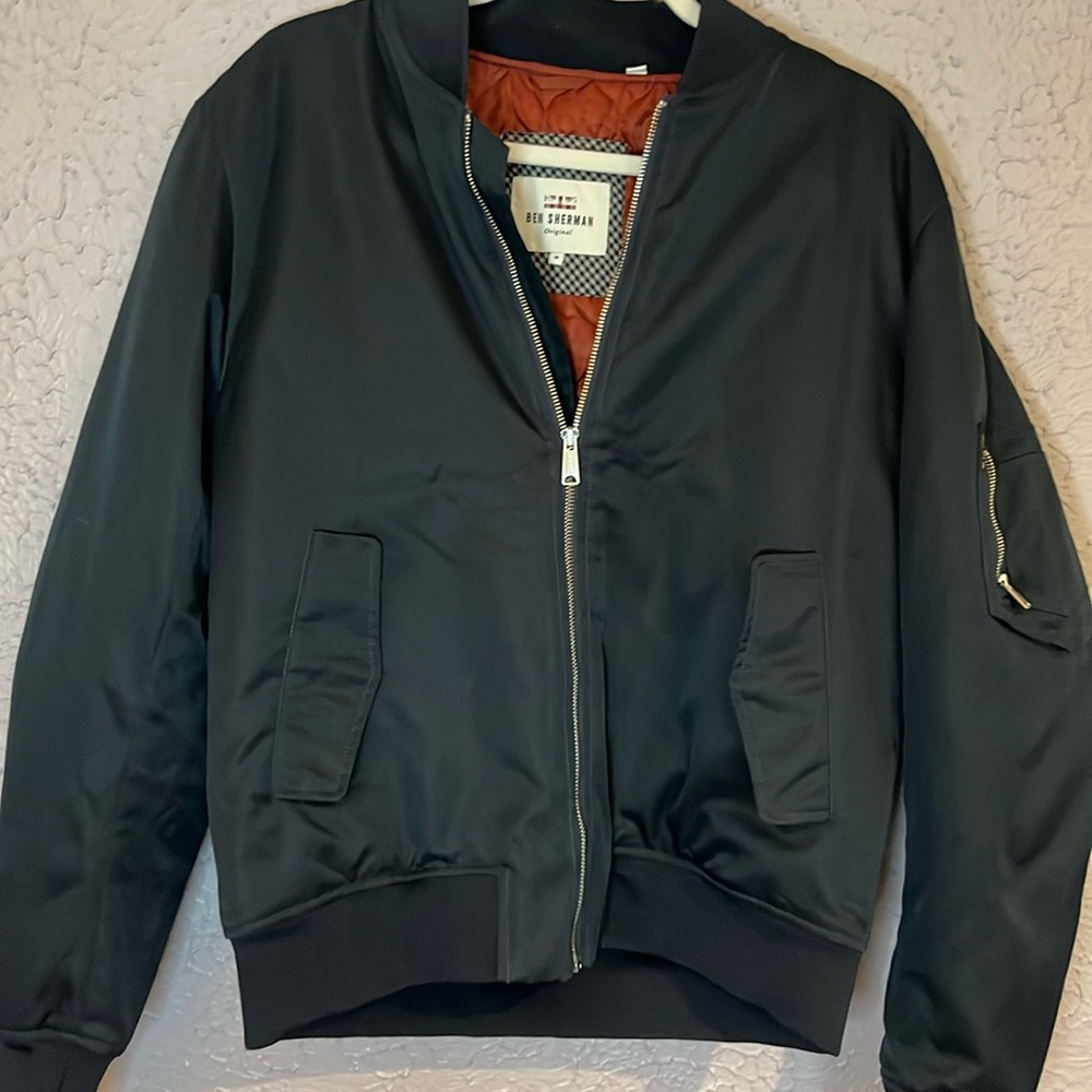 Ben Sherman men’s navy blue bomber jacket